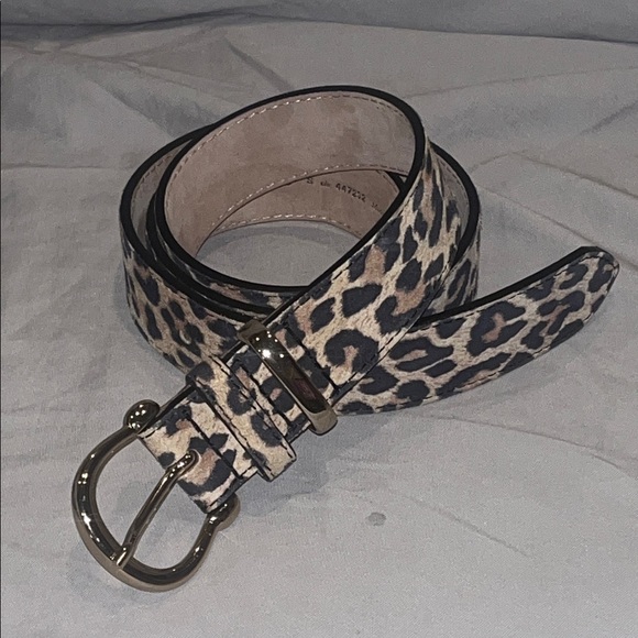 & Other Stories Leopard Print Leather Belt Gold Buckle Size Small main image 4